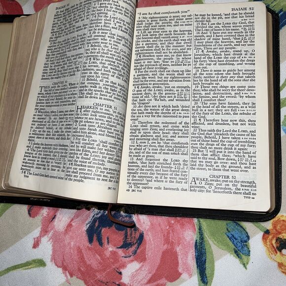Genuine Morocco Leather Bible NEEDS RESTORATION Bad Condition Red Letter Edition - Picture 14 of 16